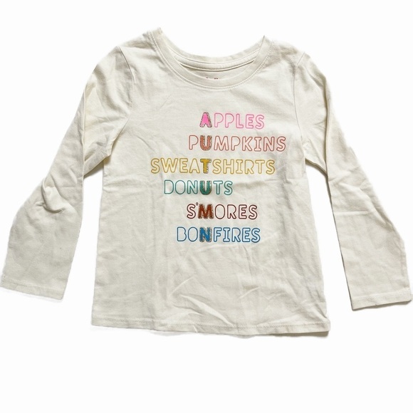 CAT & JACK Girl’s Graphic Long Sleeve Autumn Top - 4T - Picture 1 of 8